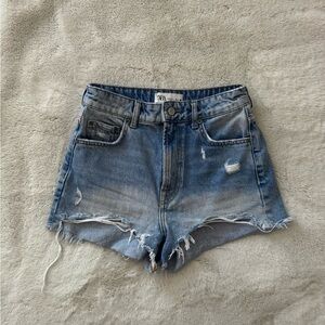 ZARA Distressed Denim Shorts